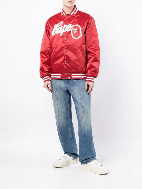 A BATHING APE® logo-patch bomber jacket