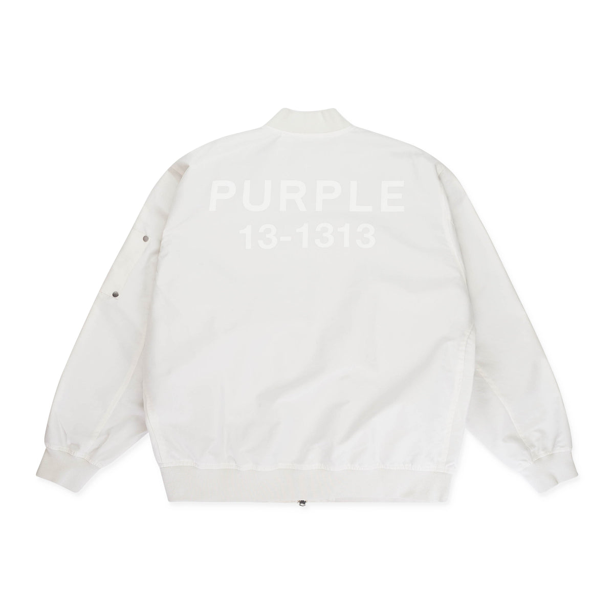 COTTON POLY OVERSIZED OFF WHITE BOMBERS
