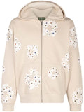 Denim Tears Rhinestone Cotton Wreath zip hoodie