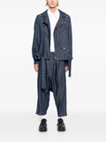 Black Comme Des Garçons belted biker-style denim jacket