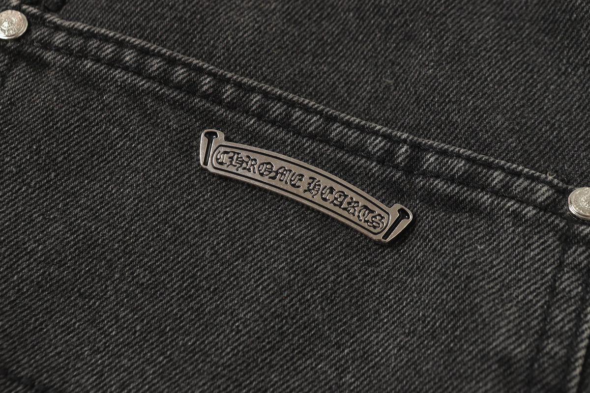Chrome Hearts Vintage Cross Patchwork Washed Carpenter Denim Shorts 9903