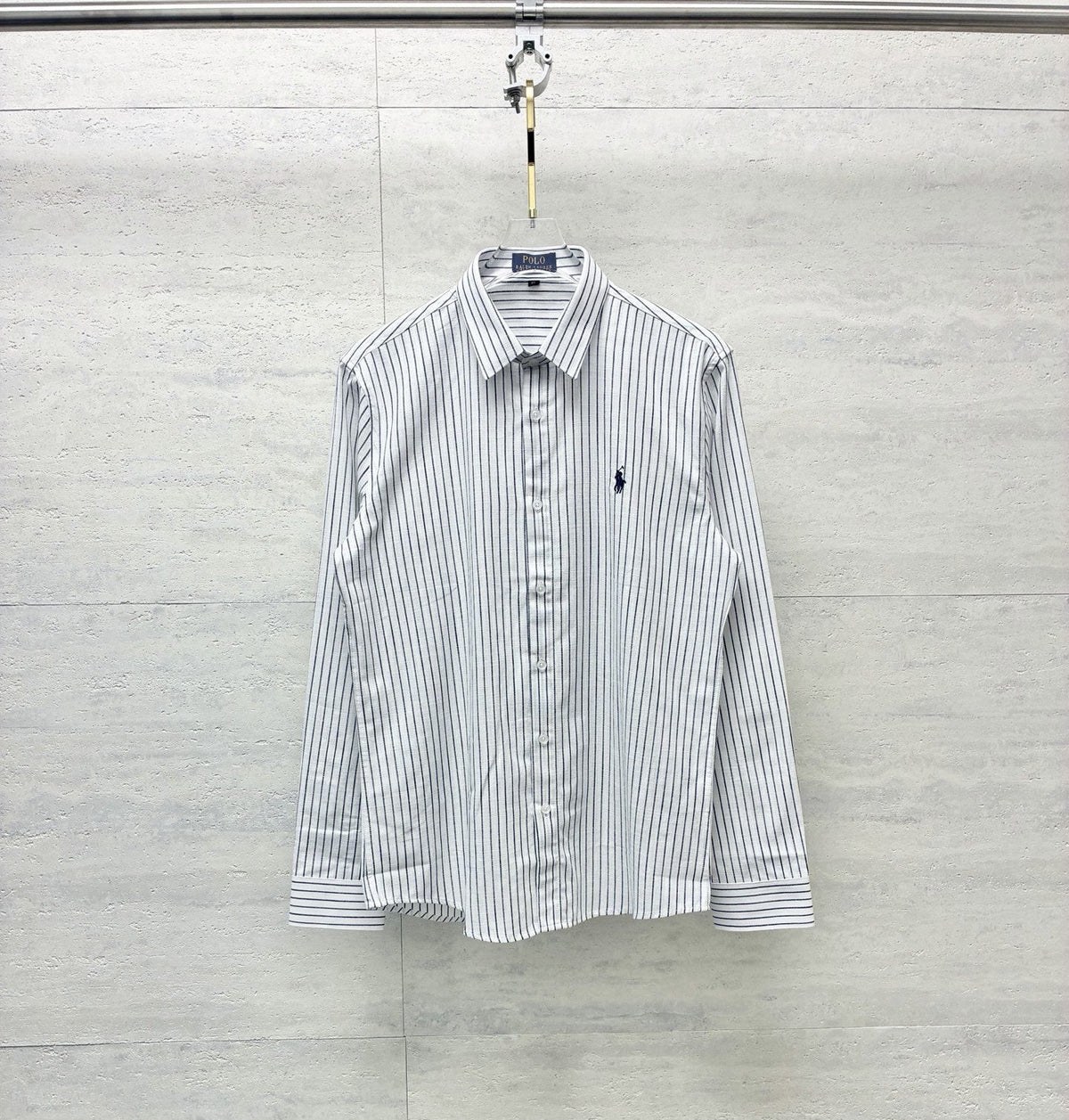 Ralph Lauren Striped Embroidered Long-Sleeve Button-Up Shirt