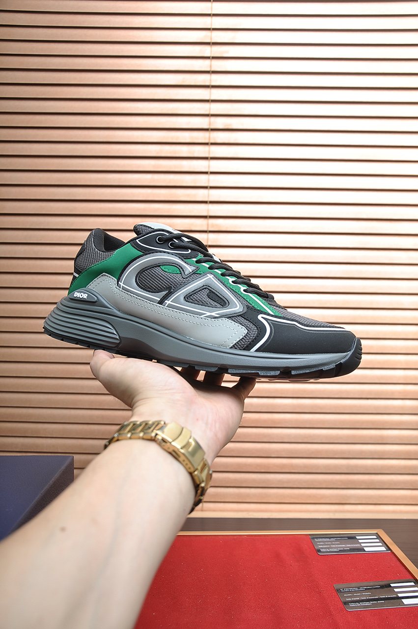 Dior Paneled Lace-Up Sneakers