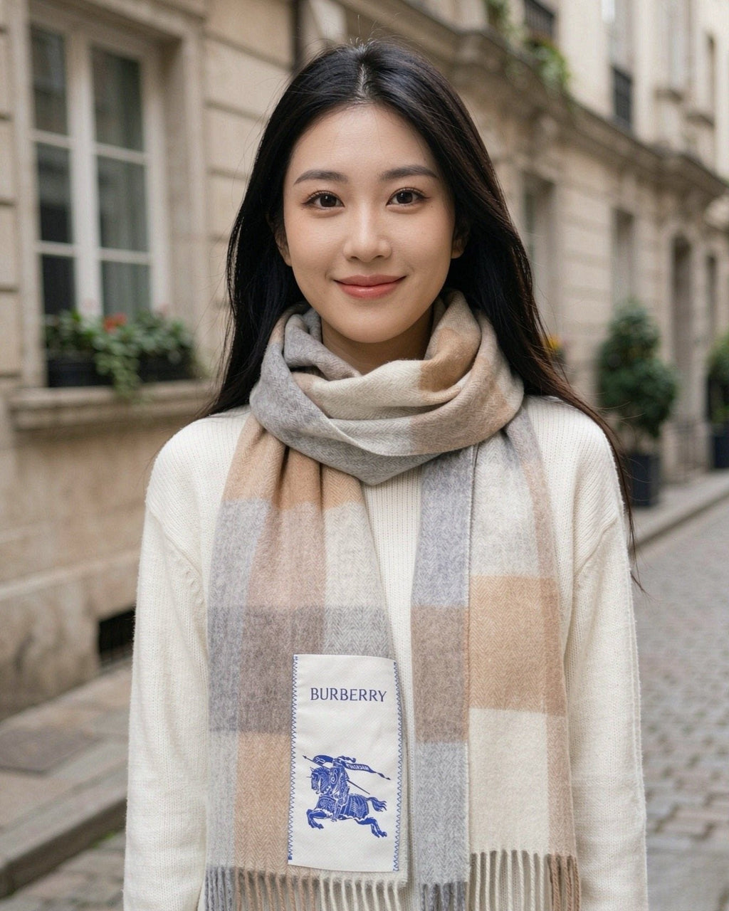 Burberry Yellow Brown Plaid Scarf